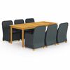 vidaXL Set mobilier de grădină, 7 piese, gri &icirc;nchis