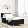 vidaXL Pat cu arcuri cu saltea cu headboard Negru 90 x 200 cm țesătură