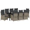 vidaXL Set de masă pentru grădină cu pernă 9 pcs Gri poliratan