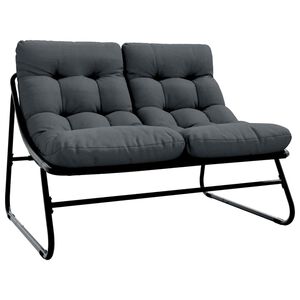 vidaXL Mobilier de grădină Negru Oțel vopsit electrostatic