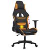 vidaXL Scaun de gaming cu masaj/suport picioare, negru / oranj, textil