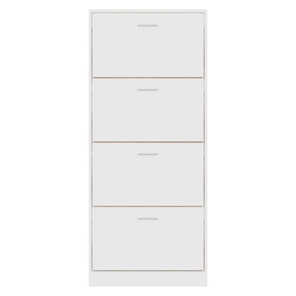 vidaXL Pantofar, alb, 63x24x147 cm, lemn prelucrat