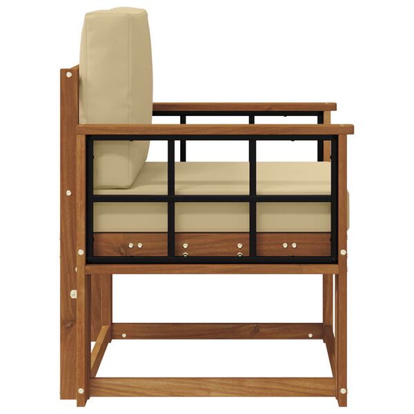 vidaXL Canapea de exterior Lemn de acacia solid și poliester natural