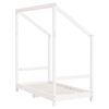 vidaXL Cadru de pat pentru copii, alb, 70x140 cm, lemn masiv de pin