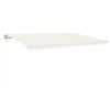 vidaXL Copertină automată cu senzor v&acirc;nt & LED, crem, 500x350 cm