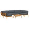 vidaXL Set de canapea cu pernă 6 pcs Antracit Lemn Solid de Acacia