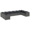 vidaXL Set mobilier de grădină cu perne, 10 piese, gri, poliratan