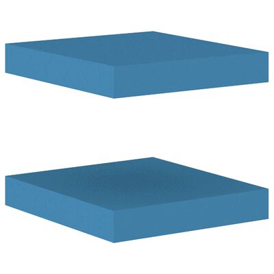 vidaXL Rafturi perete suspendate, 2 buc., albastru, 23x23,5x3,8 cm MDF