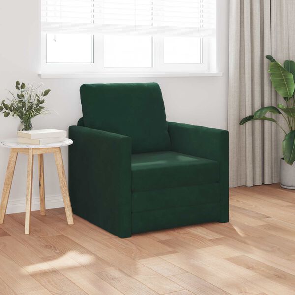 vidaXL Pat canapea 60cm Verde &icirc;nchis Catifea