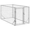 vidaXL Cușcă pentru c&acirc;ini de exterior cu ușă 2x1x1 m, oțel galvanizat