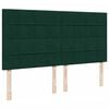 vidaXL Cadru de pat otoman cu saltele Verde &icirc;nchis 200x200cm catifea