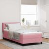 vidaXL Pat cu arcuri cu saltea cu headboard Roz 200 x 90 cm Catifea