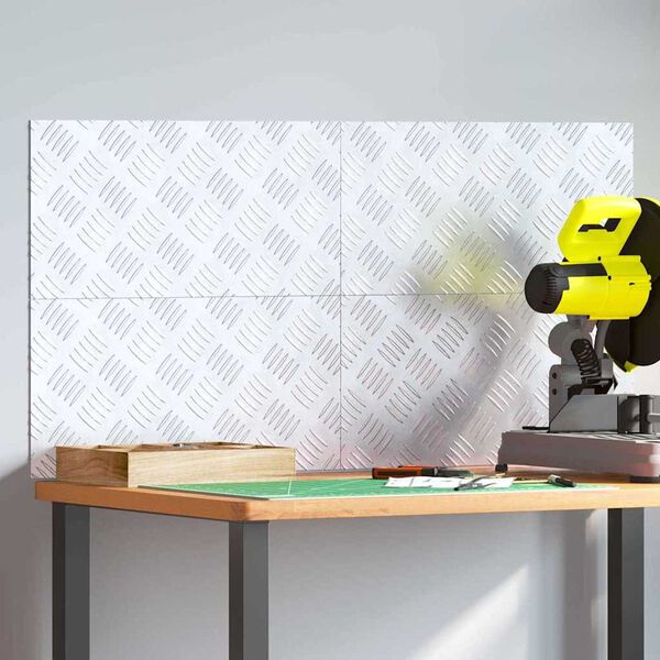 vidaXL Trepte Dreptunghiular 4 pcs Argintiu 50 x 25 cm Aluminiu