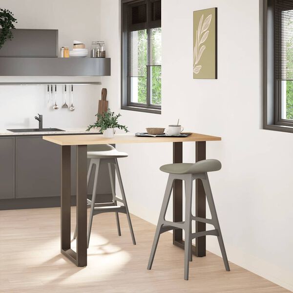 vidaXL Picioare de masă de bar &icirc;n formă de U, 2 buc., oțel natural, 60 x (100-101) cm