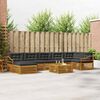 vidaXL Set de canapele de exterior cu pernă 8 pcs Natural și Antracit