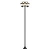 vidaXL St&acirc;lp de lampă cu 3 capete with LED Bulb Negru 16 x 16 x 187 cm