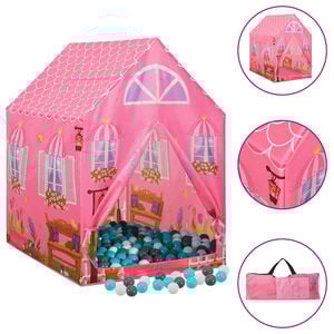 vidaXL Cort de joacă pentru copii cu 250 bile, roz, 69x94x104 cm
