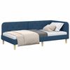 vidaXL Cadru de pat colțar cu headboard albastru 100 x 200 cm țesătură