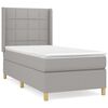 vidaXL Pat box spring cu saltea, gri deschis, 100x200 cm, textil