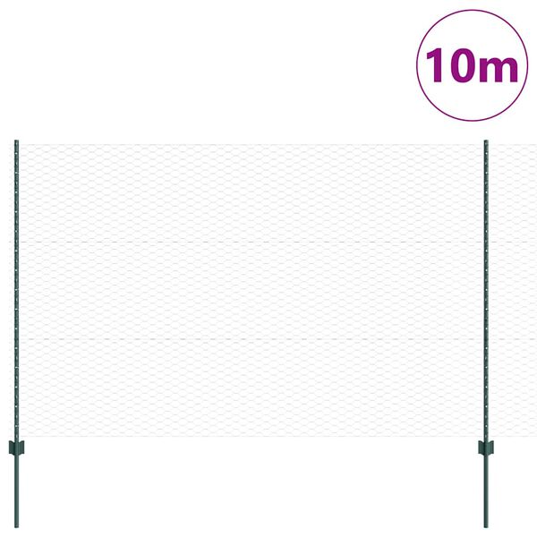 vidaXL Gard cu St&acirc;lp Verde 1,5 x 10 m Oțel și PVC