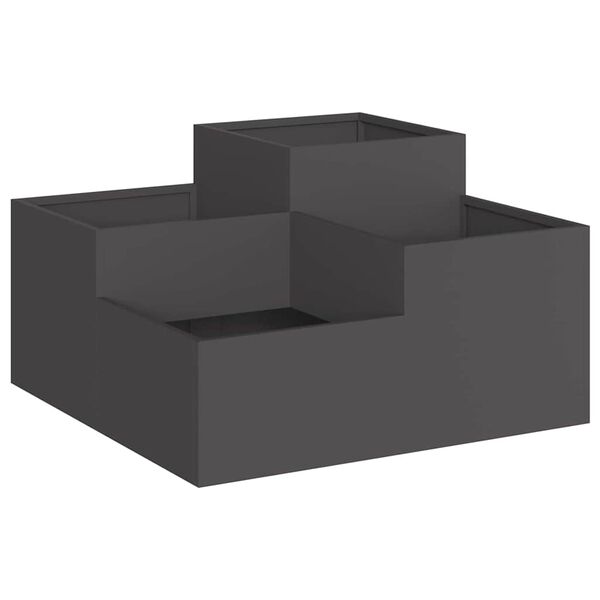 vidaXL Vază pentru Grădină Negru 100 x 100 x 48 cm Oțel