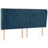 vidaXL Tăblie pat cu urechi albastru &icirc;nchis 203x23x118/128 cm catifea