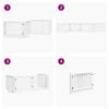vidaXL Poartă c&acirc;ini pliabilă cu ușă, 4 panouri, alb, 320 cm, lemn plop