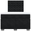 vidaXL Pat box spring cu saltea, negru, 120x200 cm, catifea