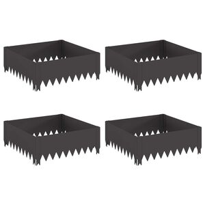 vidaXL Margine pentru gazon 4 buc. 60 x 60 x 20 cm Oțel Negru