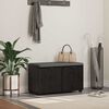 vidaXL Bancă pentru hol cu pernă cu ușă Stejar Negru 80 x 46 x 46 cm