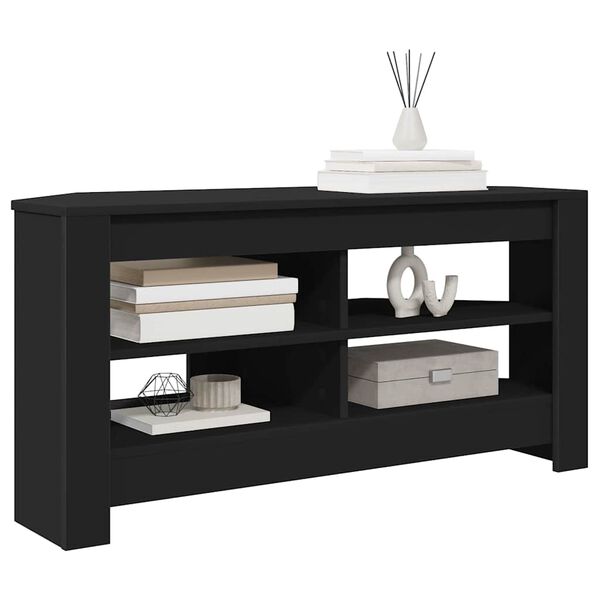 vidaXL DulapdecolțpentruTV Negru 102 x 40,5 x 45 cm Lemn compozit