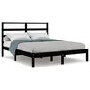 vidaXL Cadru de pat King Size, negru, 150x200 cm, lemn masiv