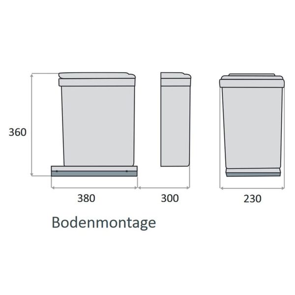 eyckhaus Colector de deșeuri selectiv &icirc;ncorporat gri-argintiu 2x7,5 L