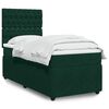 vidaXL Pat box spring cu saltea, verde &icirc;nchis, 90x200 cm, catifea