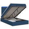 vidaXL Pat Ottoman cu Saltea și LED albastru 120 x 200 cm Țesătură