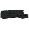 vidaXL Canapea modulară cu taburet și perne, material textil, negru