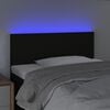 vidaXL Tăblie de pat cu LED, negru, 100x5x78/88 cm, textil