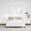 vidaXL Cadru de pat cu saltea Alb pur 140 x 190 cm țesătură