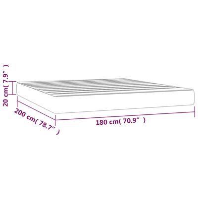 vidaXL Saltea de pat cu arcuri, negru, 180x200x20 cm, piele ecologică