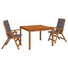 vidaXL Set de dining pentru grădină, 3 piese natural