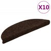 vidaXL Covorașe pentru scări autoadezive, 10 buc., 56x17x3 cm, maro, semirotunde