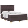 vidaXL Pat cu arcuri cu headboard Maro &icirc;nchis 140 x 200 cm țesătură