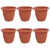 vidaXL Ghiveci rotund pentru flori 6 buc. Roșu cărămidă &Oslash; 26 x 21.5 cm