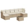 vidaXL Set canapele de grădină, 8 piese, cu perne, bej, poliratan