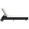 vidaXL Șezlong cu roți și pernă, negru, poliratan