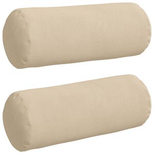 vidaXL Perne Bolster 2 pcs Crem Ø 15 x 40 cm Țesătură din microfibră