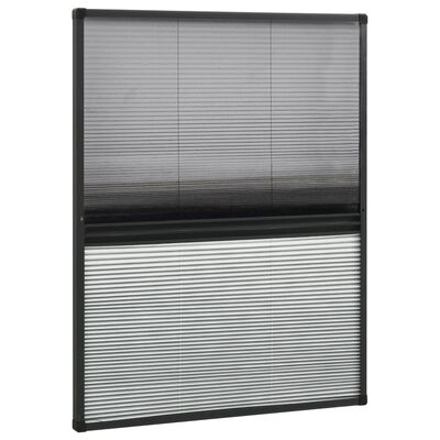 vidaXL Plasă insecte pentru ferestre, 80x100 cm, aluminiu, cu umbrar