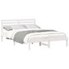 vidaXL Cadru de pat cu headboard Alb 140 x 210 cm Lemn de pin masiv