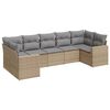 vidaXL Set canapele de grădină, 7 piese, cu perne, bej, poliratan