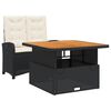 vidaXL Set mobilier de grădină cu perne, 2 piese, negru, poliratan